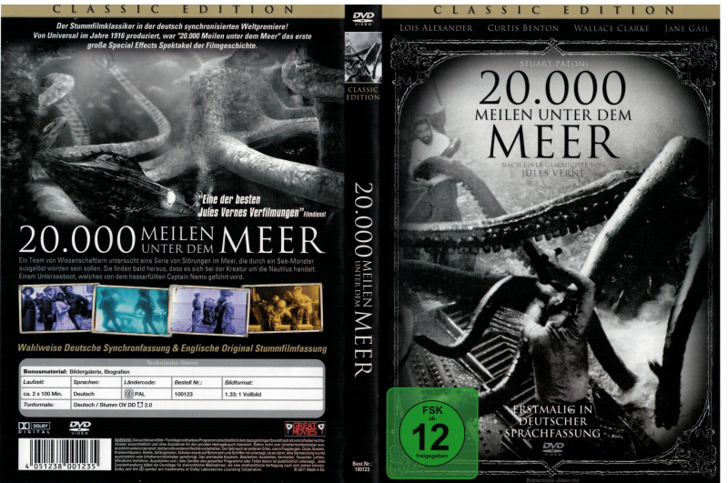 20.000 Meilen unter dem Meer (1 St.) Stummfilm von 1916 synchronisiert; DVD Classic Edition